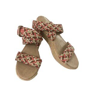 Jessica Simpson JP-Leila Women size 6 Beige Woven Strap Espadrille Wedge Sandals